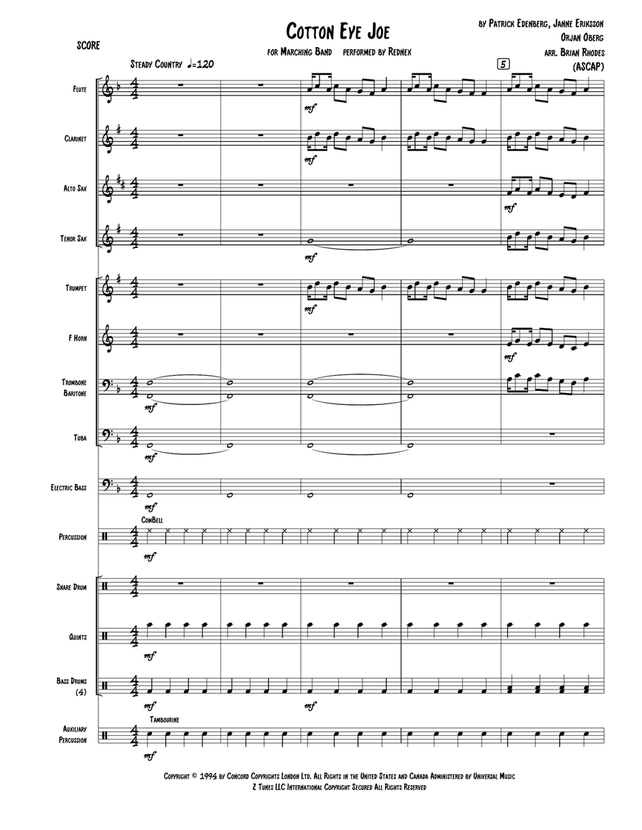 Cotton Eye Joe Cotton Eye Joe Marching Band scores gallery preview page 2