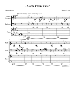 I Come From Water--Piano/Vocal Score