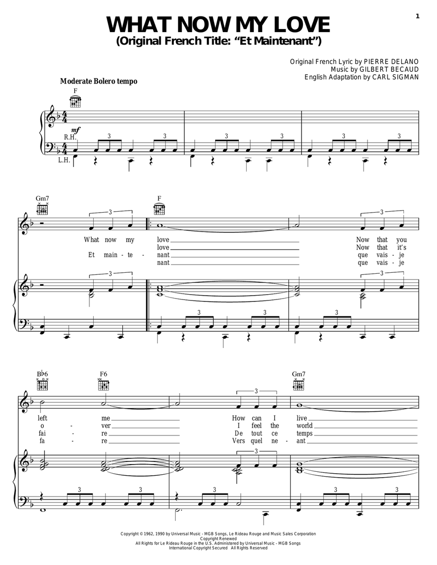 What Now My Love Guitar scores gallery preview page 1