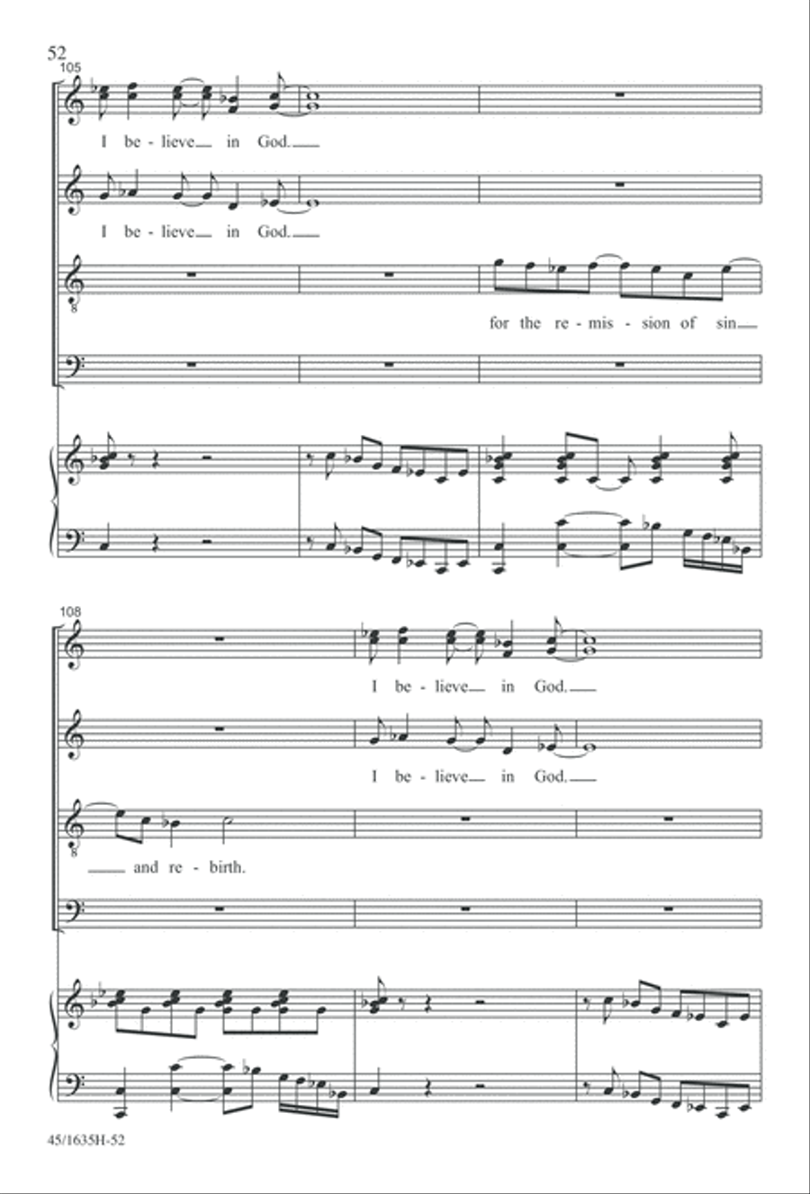 Mass: A Celebration of Love and Joy 4-Part scores gallery preview page 52