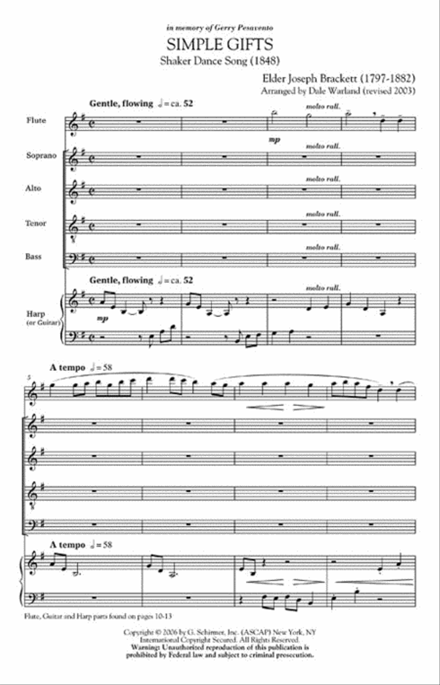 Simple Gifts Simple Gifts 4-Part scores gallery preview page 2
