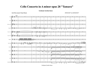 Cello Concerto in A minor "Tamara" Opus 28 - 2nd Movement (2 of 3) - Score Only