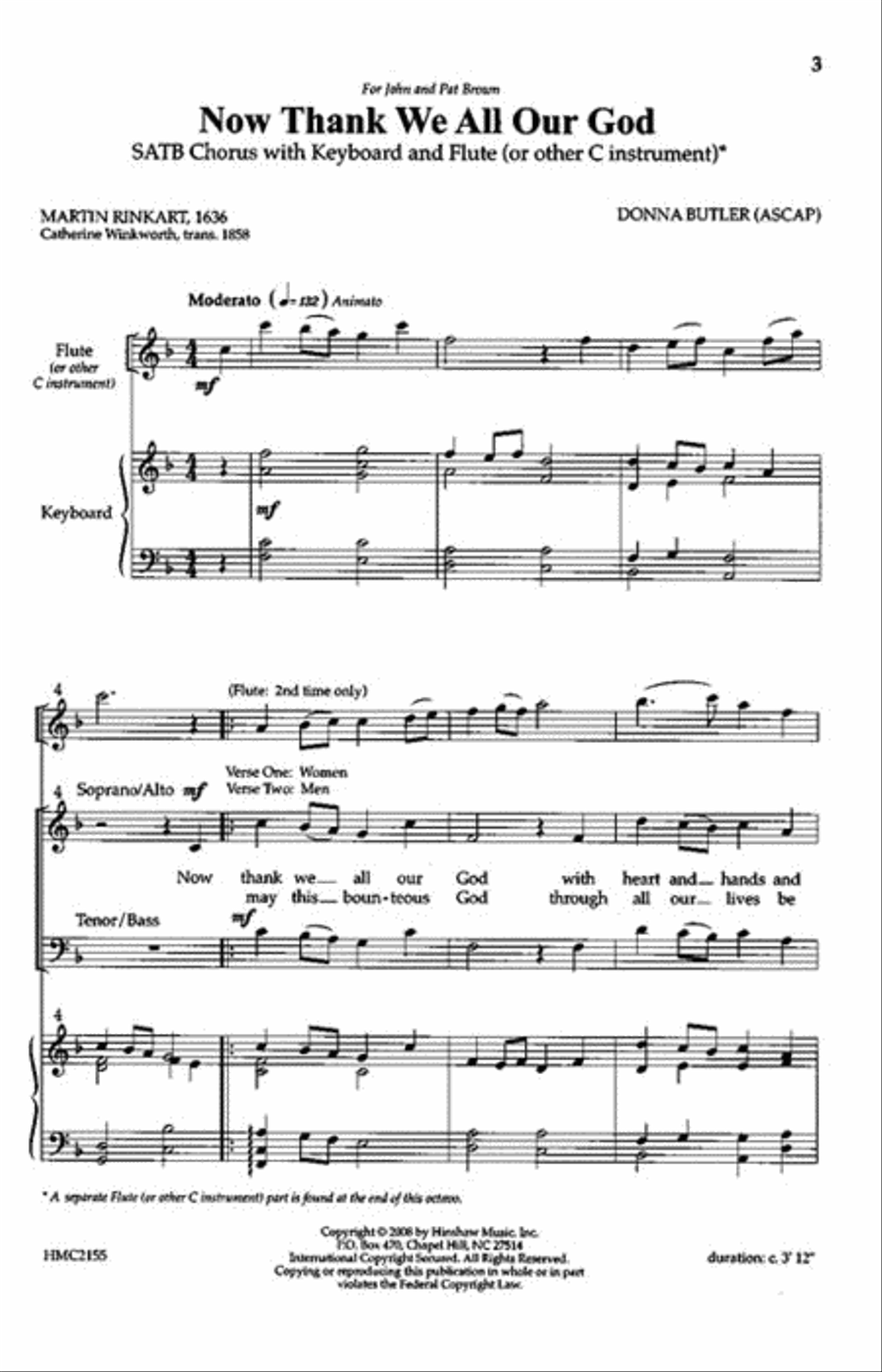 Now Thank We All Our God Now Thank We All Our God 4-Part scores gallery preview page 2