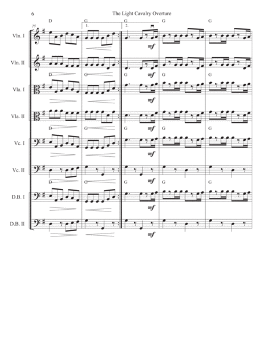 The Light Cavalry Overture String Orchestra scores gallery preview page 6