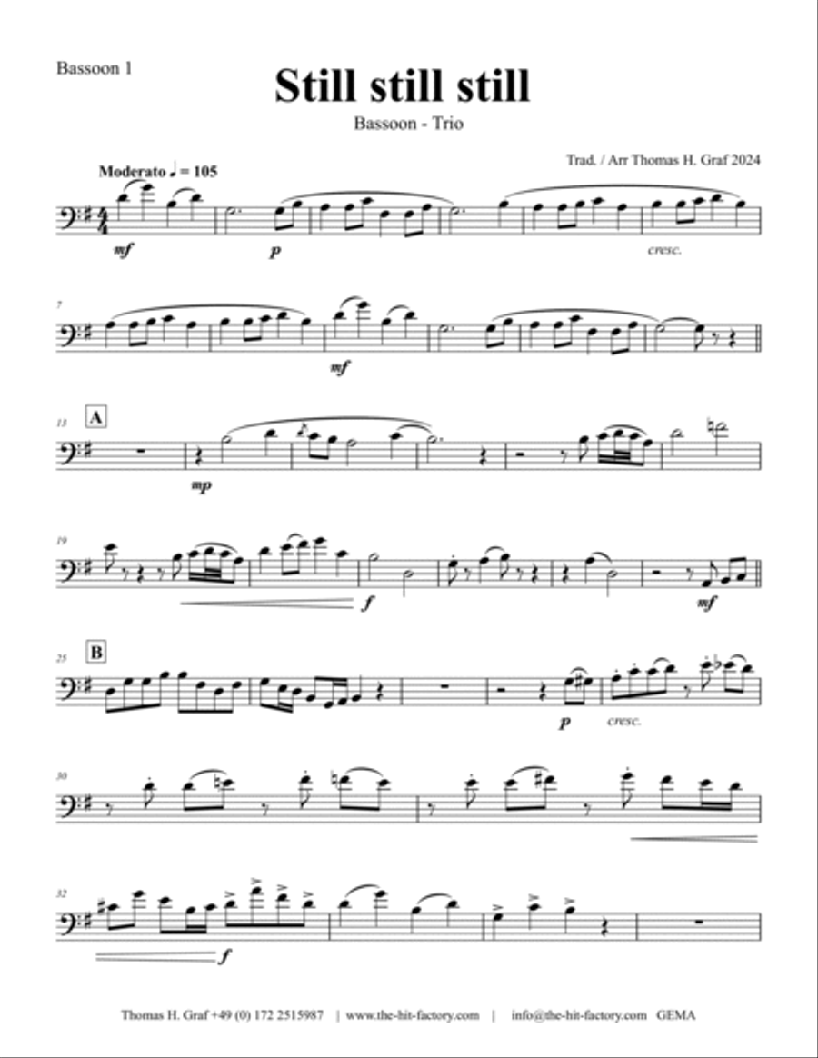 Still Still Still - Christmas song - Bassoon Trio - G Woodwind Trio scores gallery preview page 5