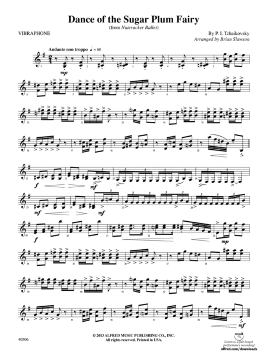 Classic Mallet Trios---Tchaikovsky: Vibraphone Percussion scores gallery preview page 1