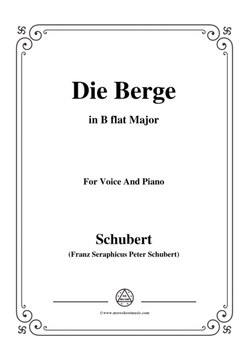 Schubert-Die Berge,Op.57 No.2,in B flat Major,for Voice&Piano image number null