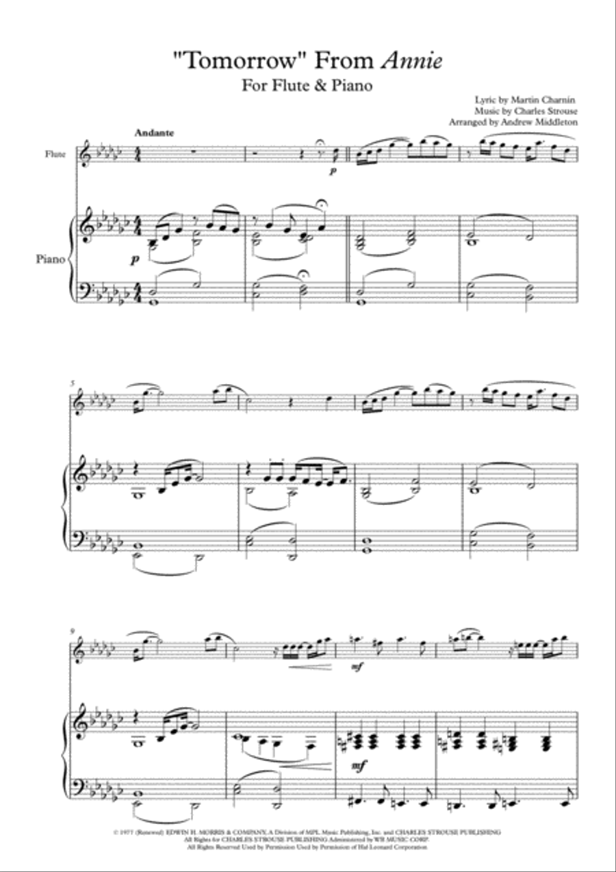 Tomorrow Flute Solo scores gallery preview page 3