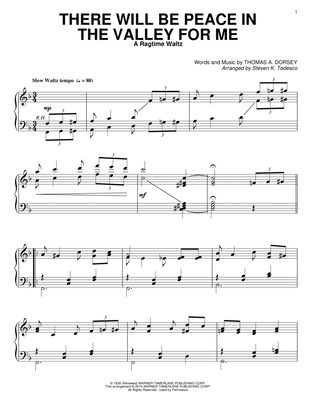 Book cover for There Will Be Peace In The Valley For Me (arr. Steven K. Tedesco) [Ragtime version]