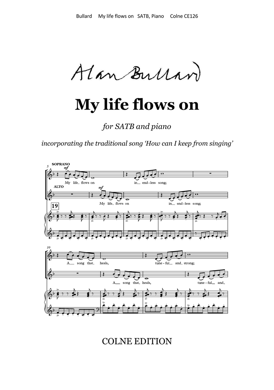 My life flows on (SATB and piano) 4-Part scores gallery preview page 1