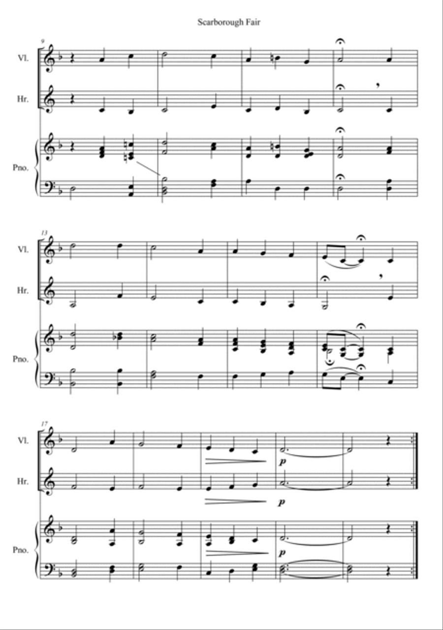 Scarborough Fair Horn scores gallery preview page 2