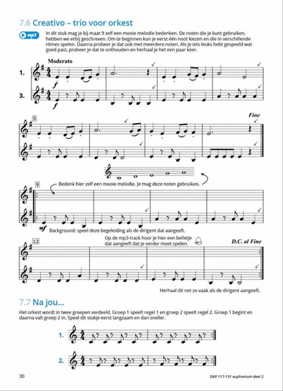 Samen Leren Samenspelen Vlaams Deel 2 Euphonium scores gallery preview page 4