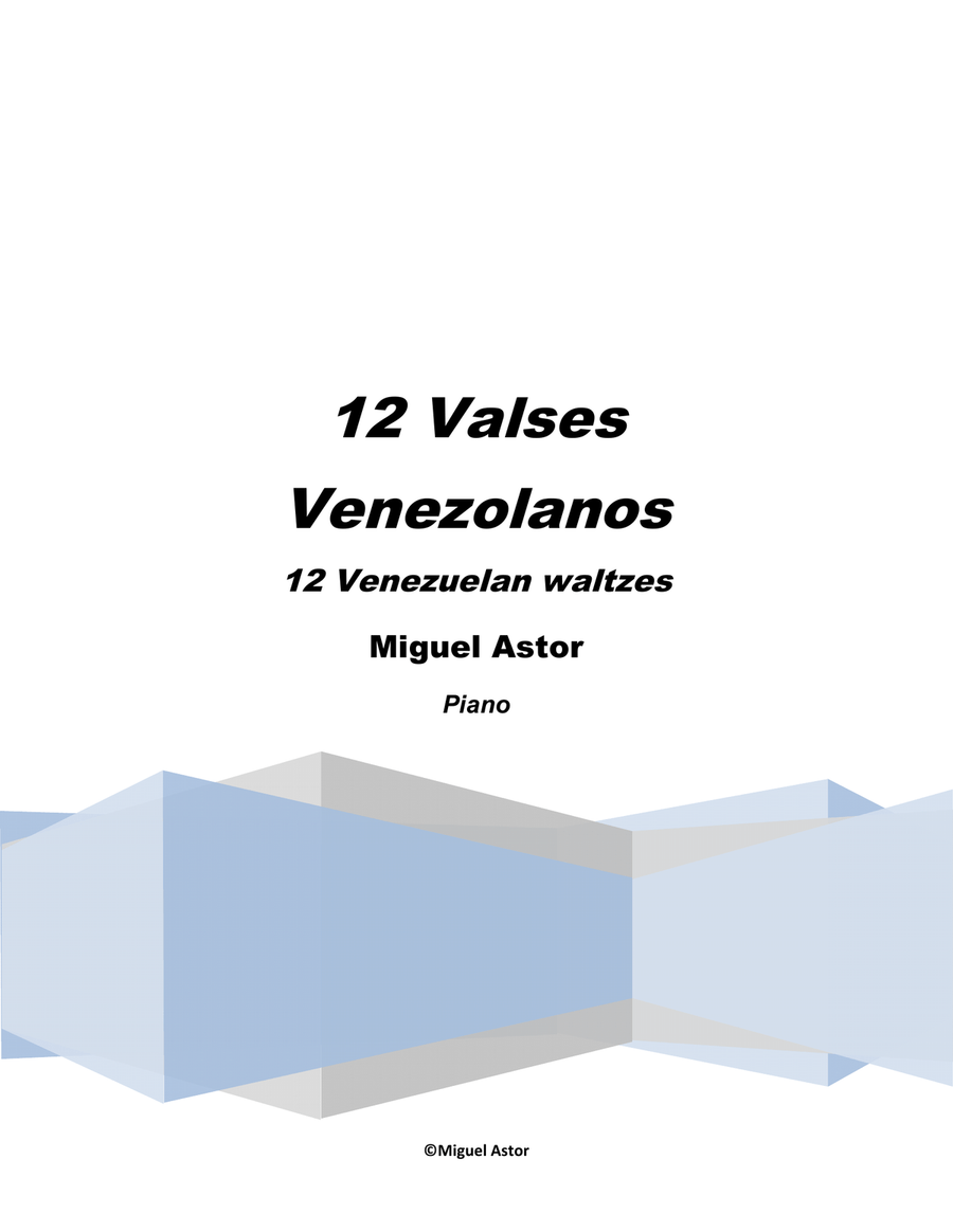 12 Valses Venezolanos Piano Solo scores gallery preview page 1