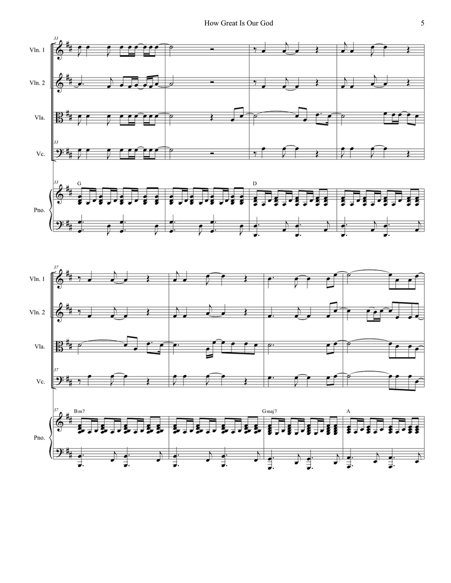 How Great Is Our God String Quartet scores gallery preview page 5