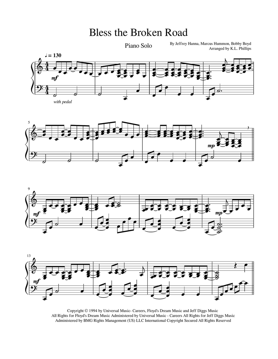 Bless The Broken Road Piano Solo scores gallery preview page 2
