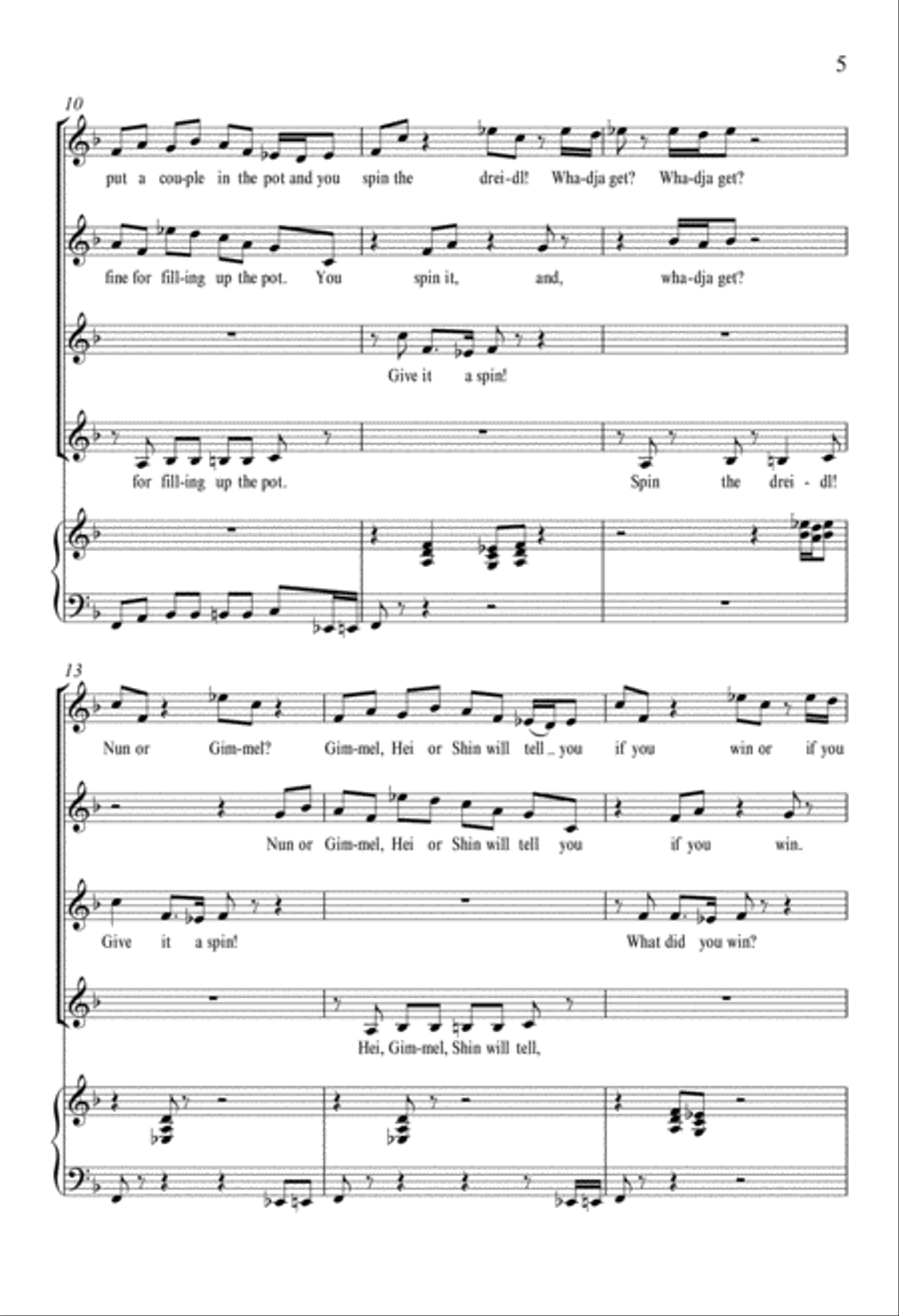 Funky Dreidl (I Had a Little Dreidl) SSAA scores gallery preview page 5