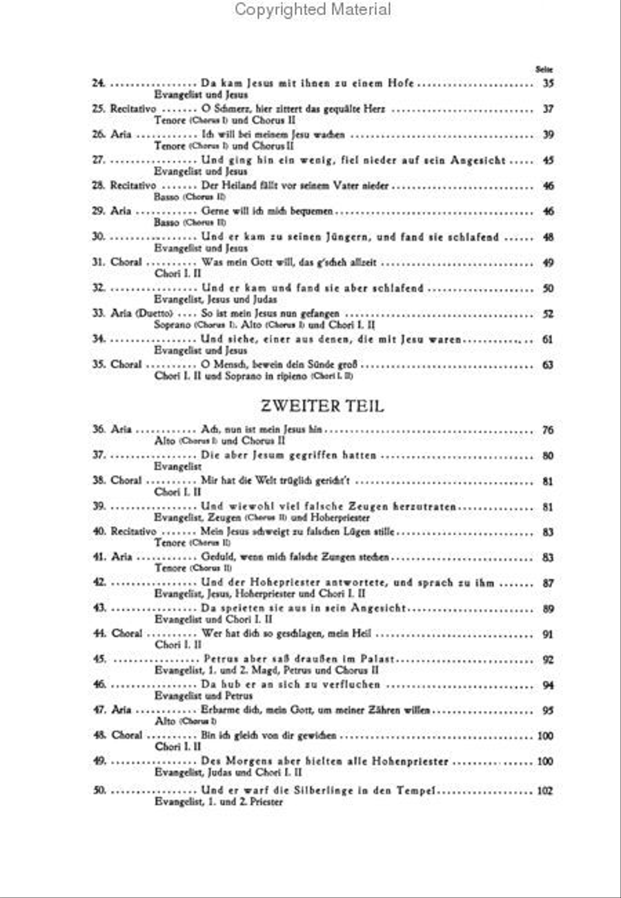 St. Matthew Passion 4-Part scores gallery preview page 3