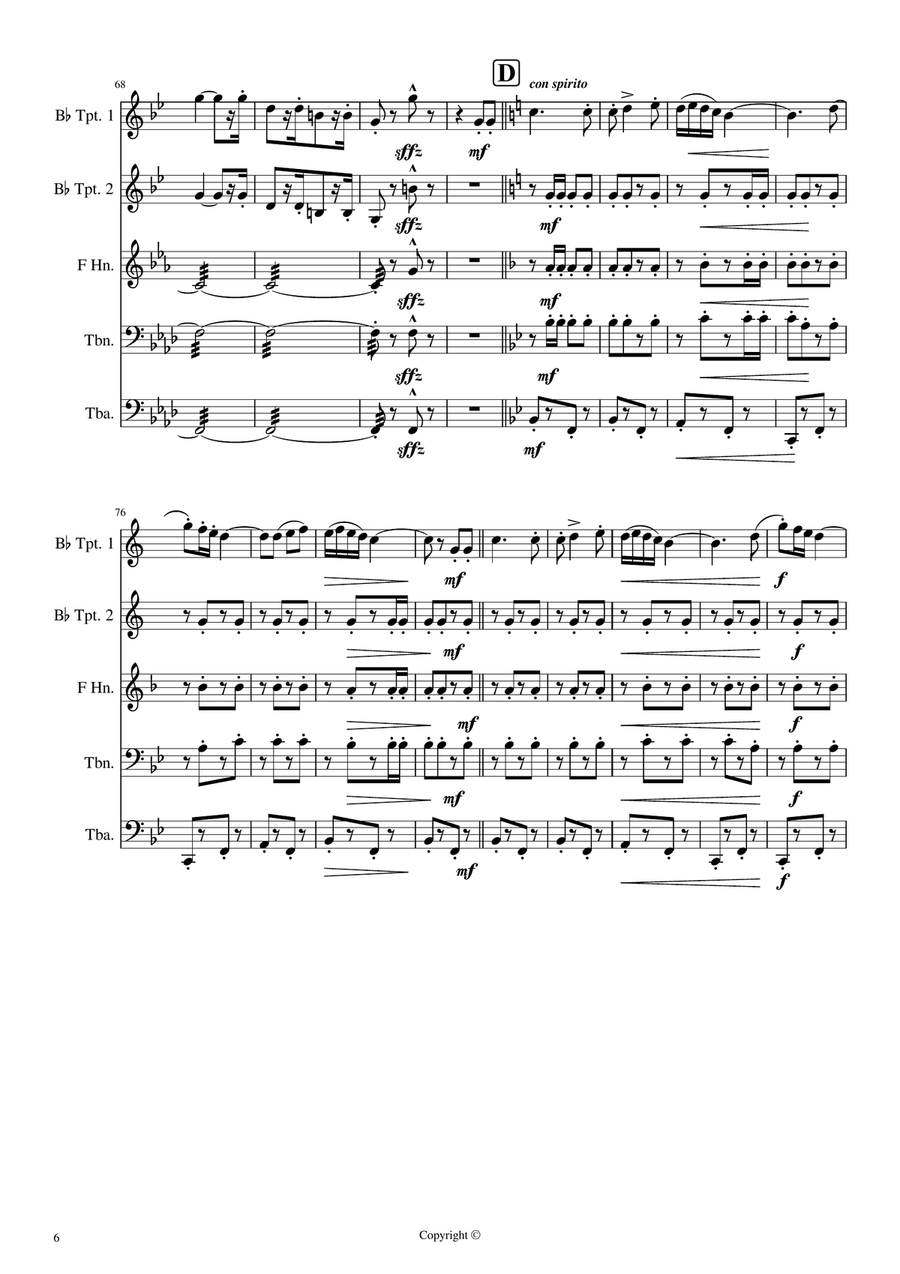 Spanish Gypsy Dance / Espana Cani - Pascual Marquina Narro Brass Ensemble scores gallery preview page 6