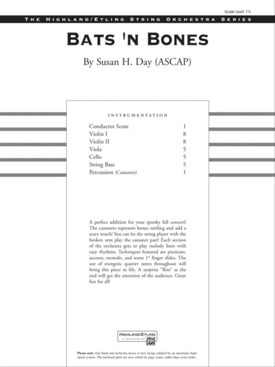 Bats 'n Bones: Score String Orchestra scores gallery preview page 1