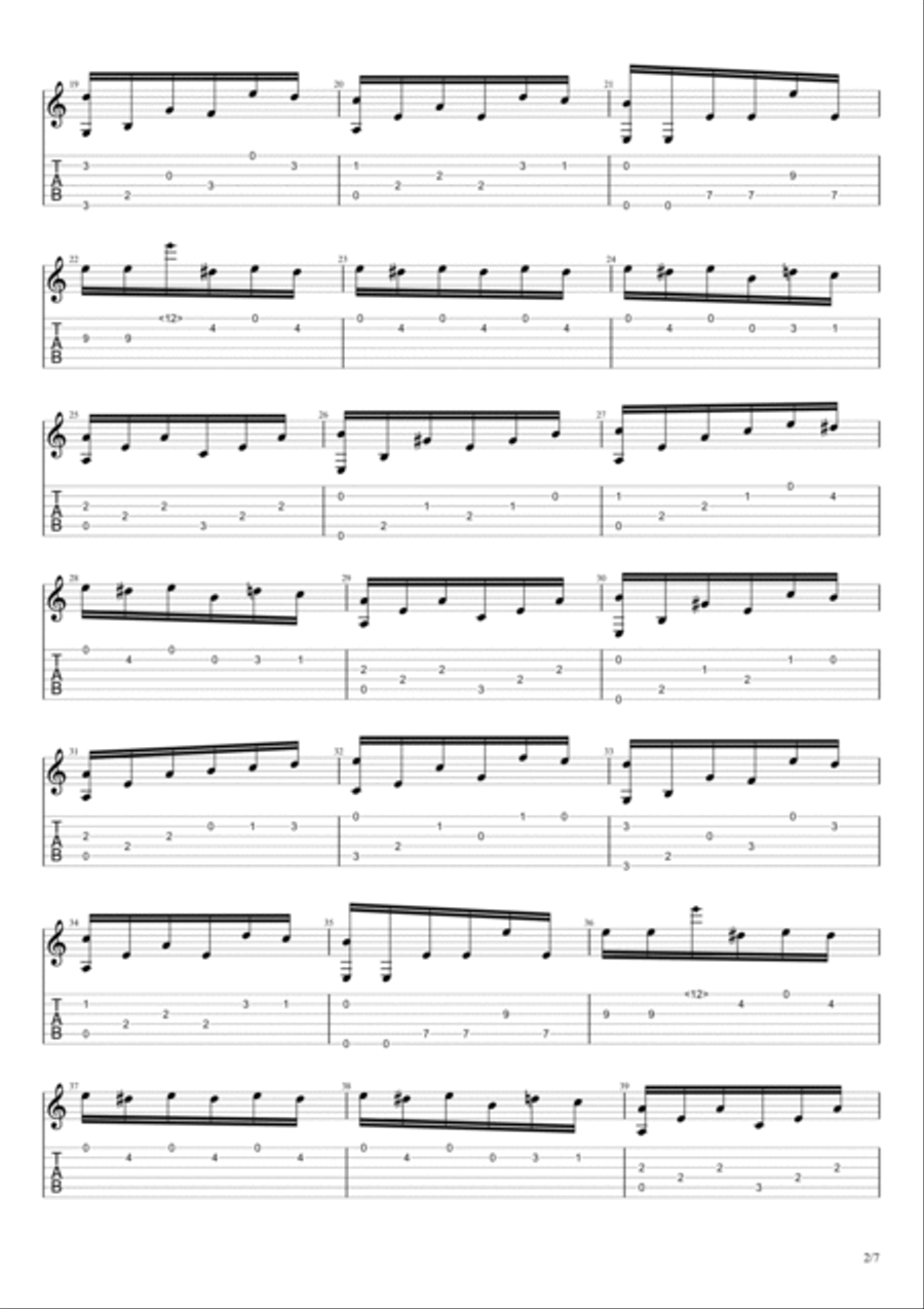 Beethoven - Fur Elise - Fingerstyle guitar Acoustic Guitar scores gallery preview page 2