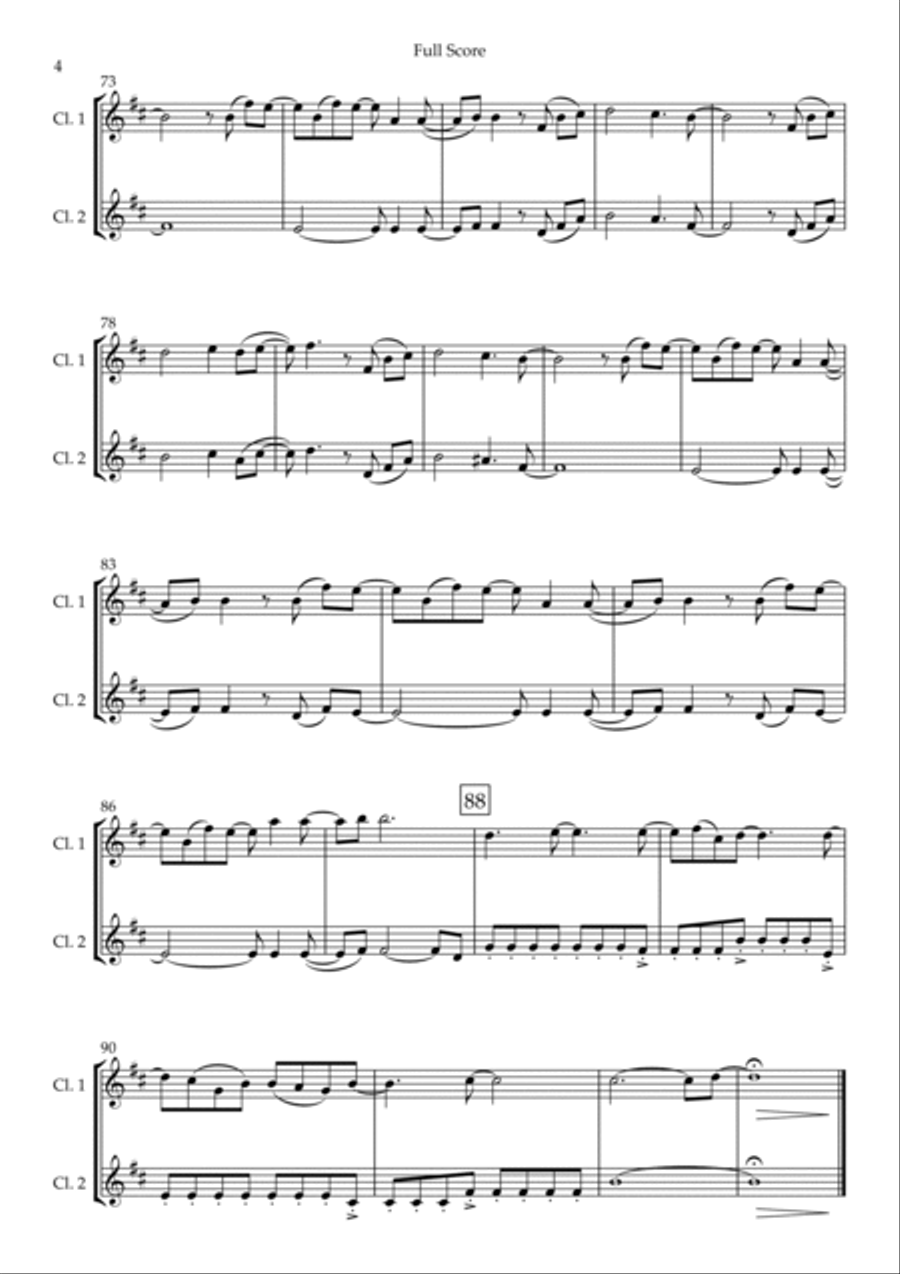 Ikimono Gakari's Blue Bird Clarinet Duet scores gallery preview page 4