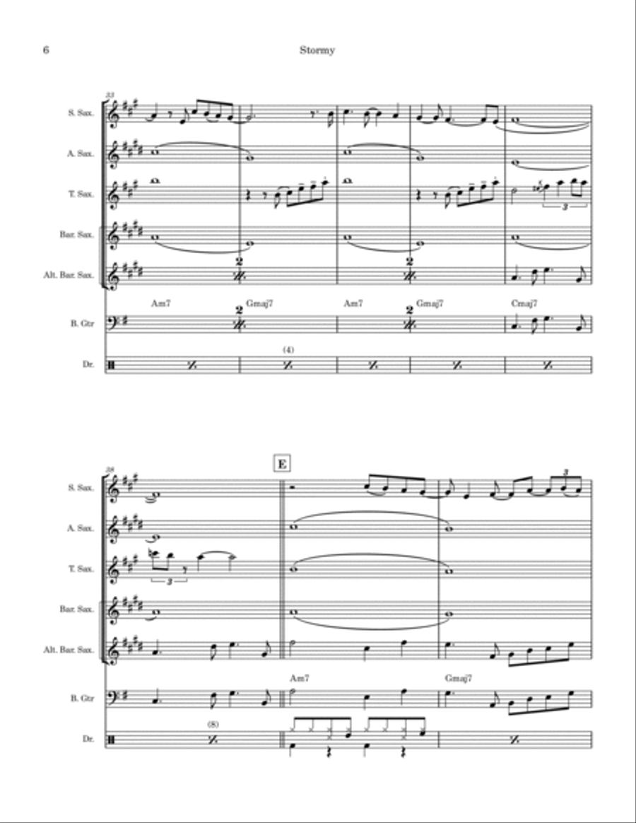 Stormy Saxophone Quartet scores gallery preview page 6