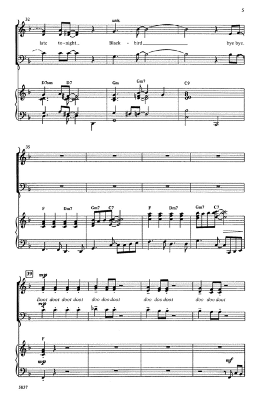 Bye Bye Blackbird Choir scores gallery preview page 4