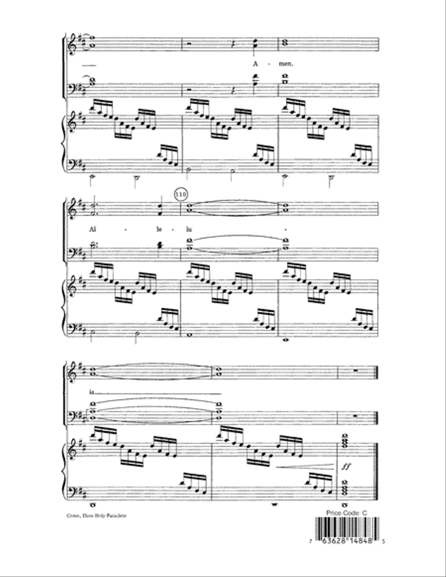 Come, Thou Holy Paraclete 4-Part scores gallery preview page 12