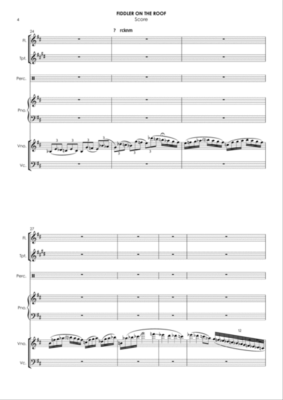 Fiddler On The Roof (show) Small Ensemble scores gallery preview page 4