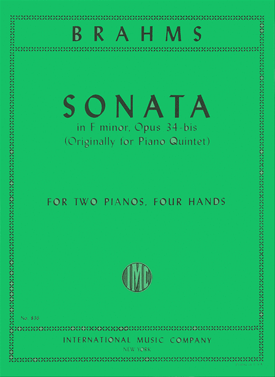 Sonata in F minor (after Quintet), Op. 34b (set)