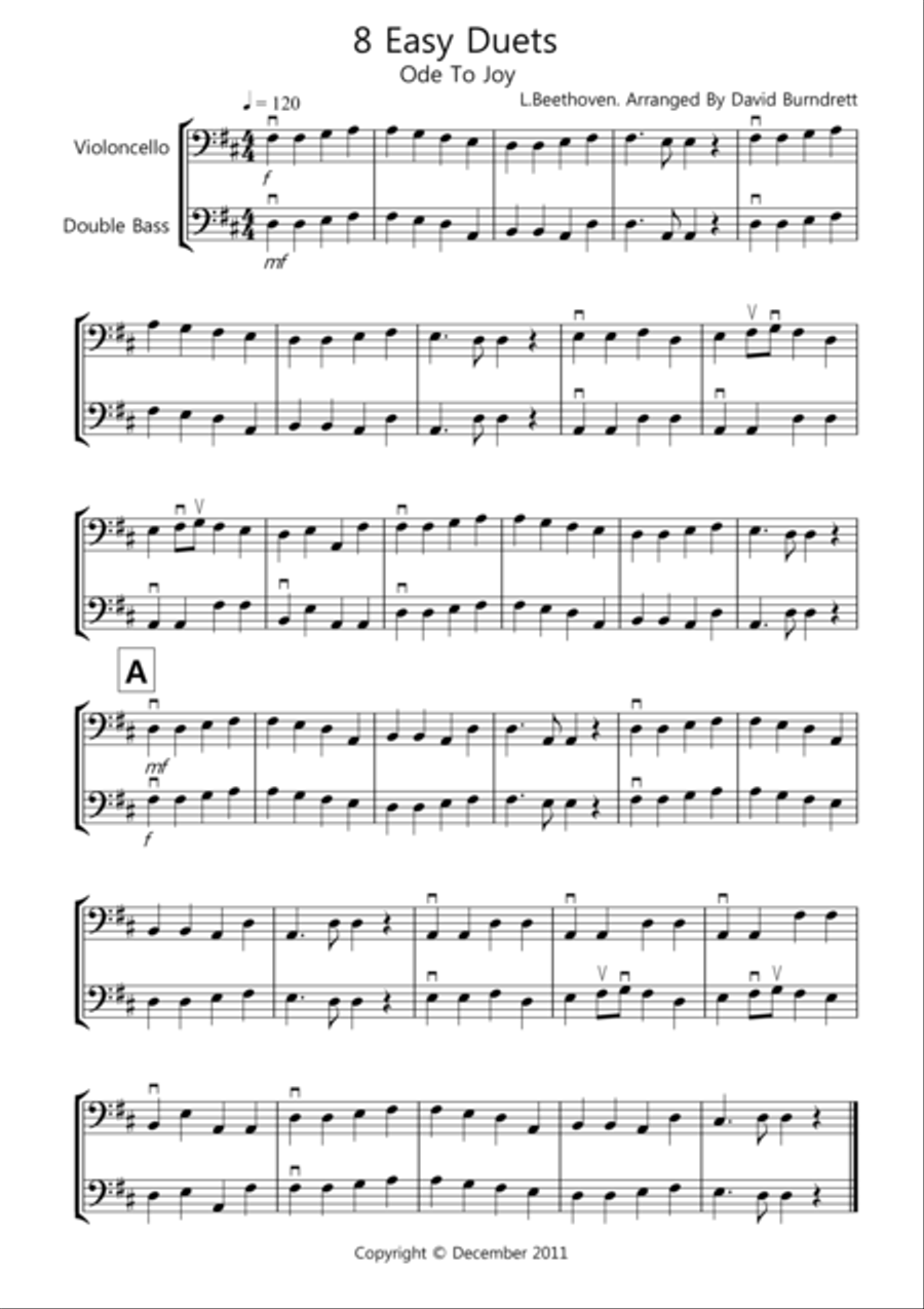 8 Easy Duets for Cello And Double Bass String Duet scores gallery preview page 1