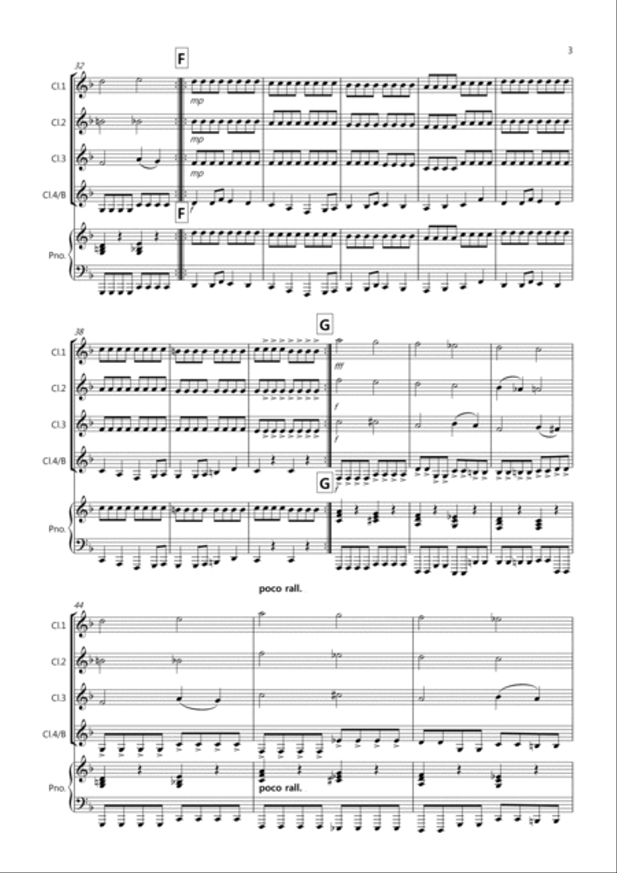 Pachelbel Rocks! for Clarinet Quartet Clarinet Quartet scores gallery preview page 3