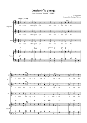 Laschia ch'io pianga (for SSA choir - with piano accompaniment)