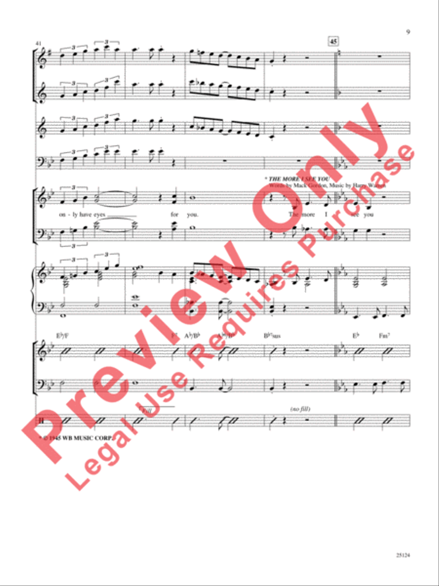 I Only Have Eyes for You / The More I See You Choir scores gallery preview page 10