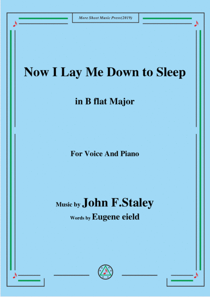 John F. Staley-Now I Lay Me Down to Sleep,in B flat Major,for Voice&Piano image number null