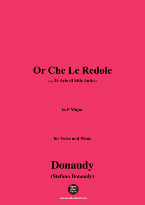 Book cover for Donaudy-Or Che Le Redole,from 36 Arie di Stile Antico,in F Major