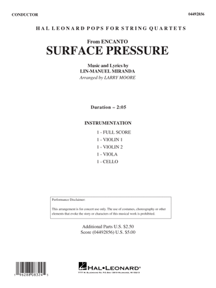 Book cover for Surface Pressure (from Encanto) (arr. Larry Moore) - Conductor Score (Full Score)