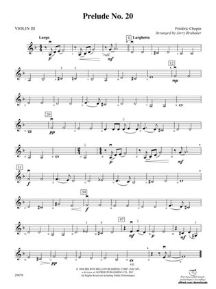 Prelude No. 20: 3rd Violin (Viola [TC])