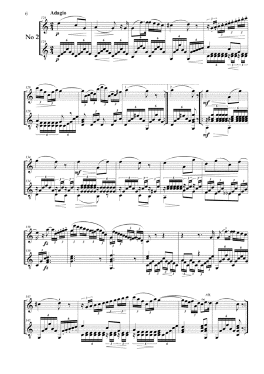Kaspar Kummer Amusements for Flute and Guitar Flute scores gallery preview page 6