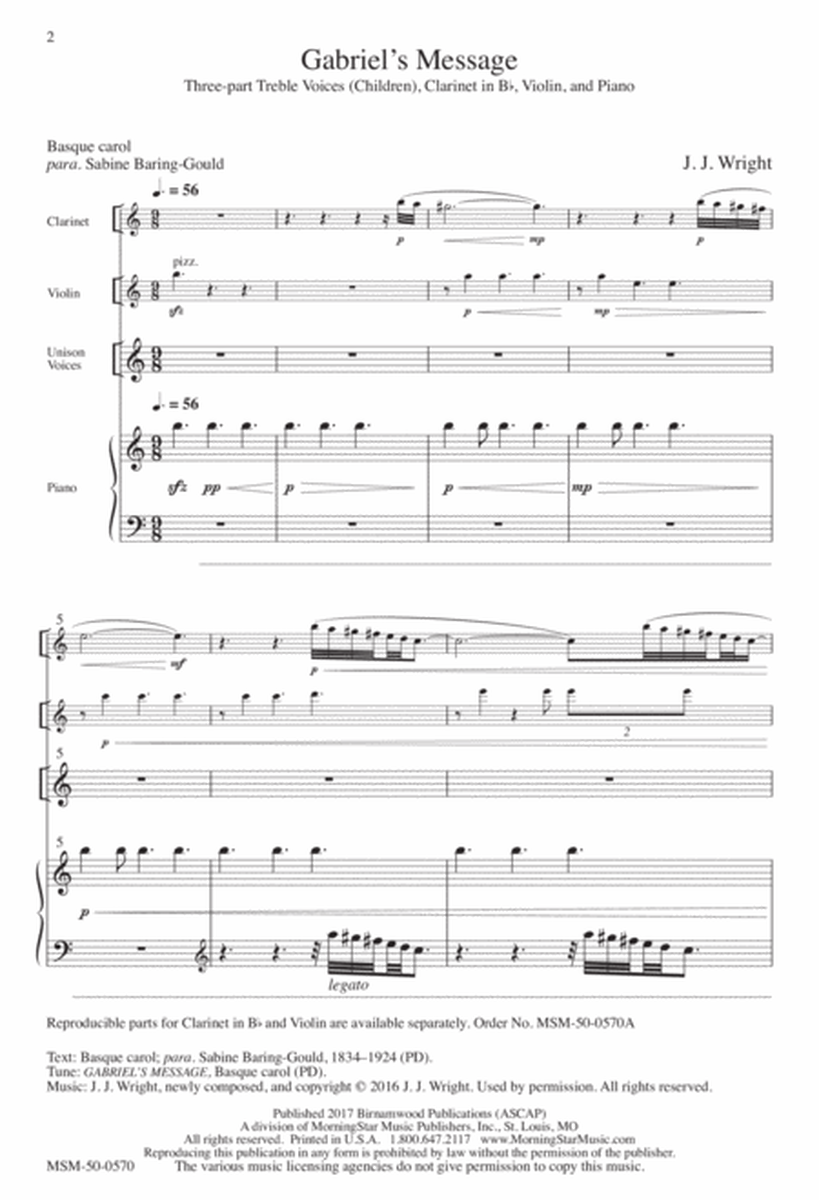 Gabriel's Message (Downloadable Choral Score)