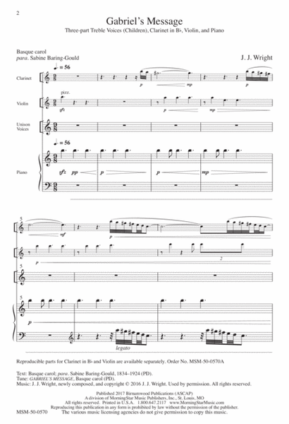 Gabriel's Message (Downloadable Choral Score)