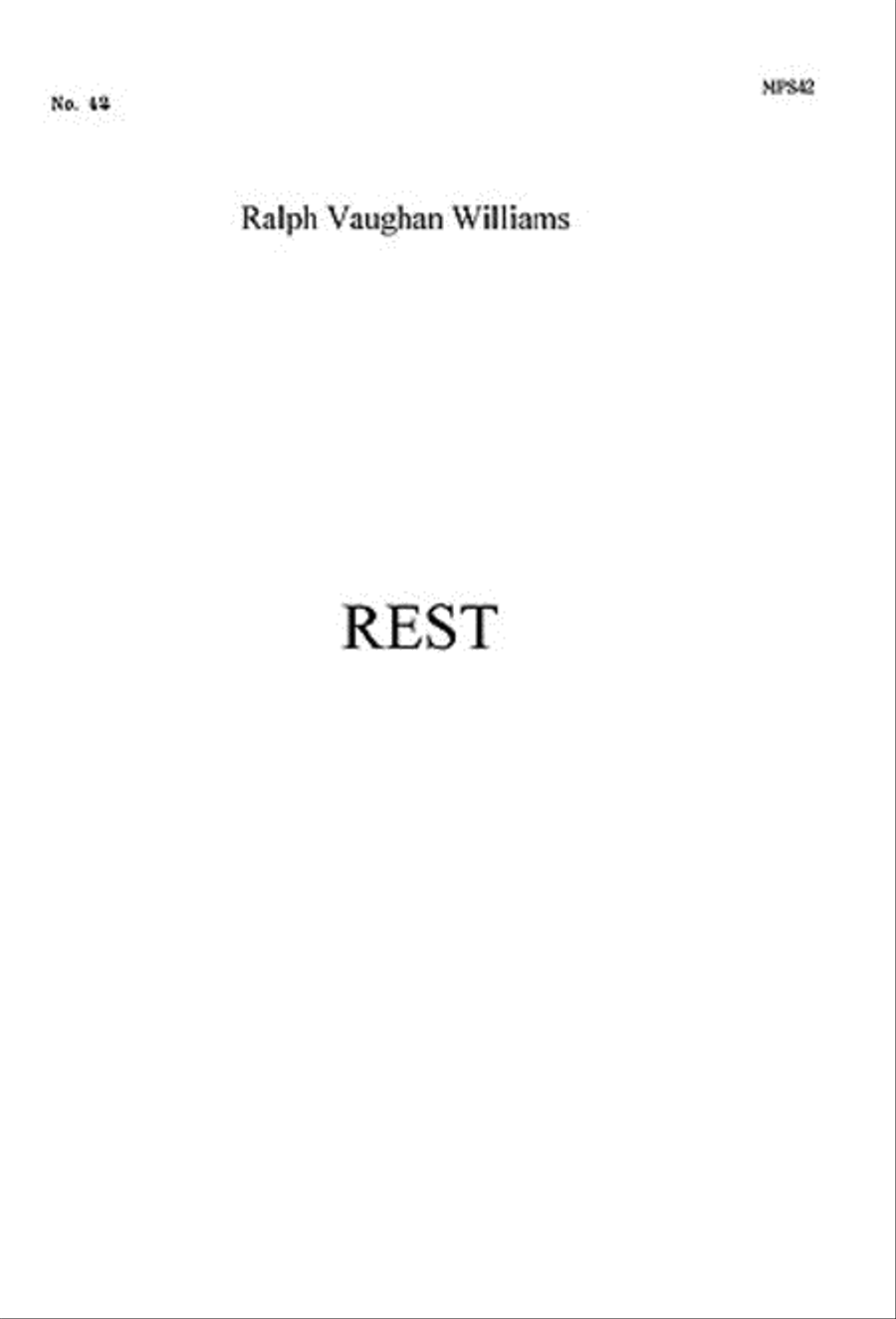 Ralph Vaughan Williams: Rest 4-Part scores gallery preview page 1
