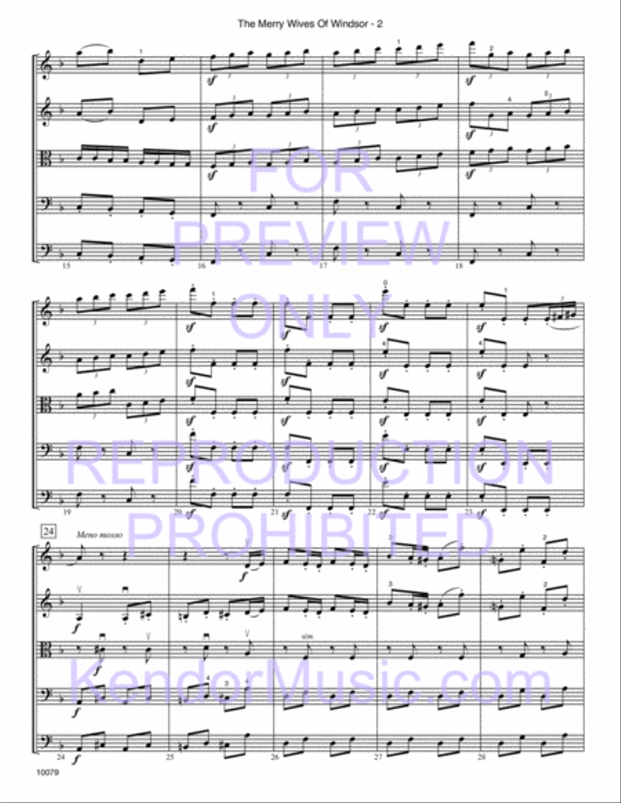 Merry Wives Of Windsor, The (Themes From The Overture) Orchestra scores gallery preview page 4