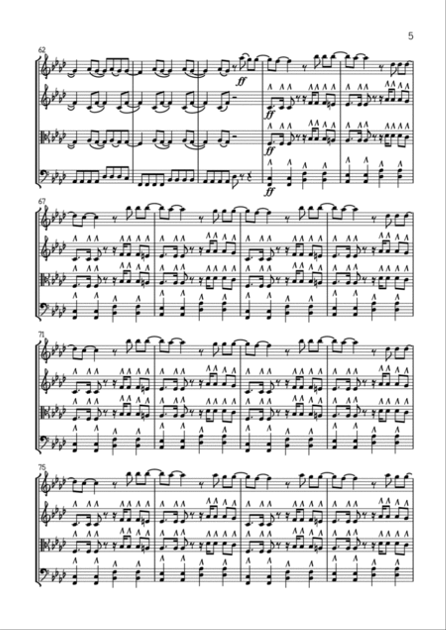 Smells Like Teen Spirit String Quartet scores gallery preview page 5