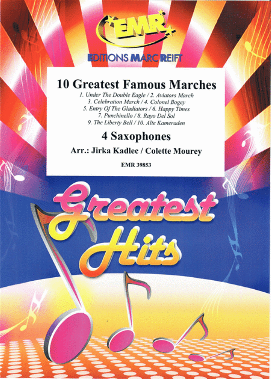 10 Greatest Famous Marches Saxophone Quartet scores gallery preview page 1