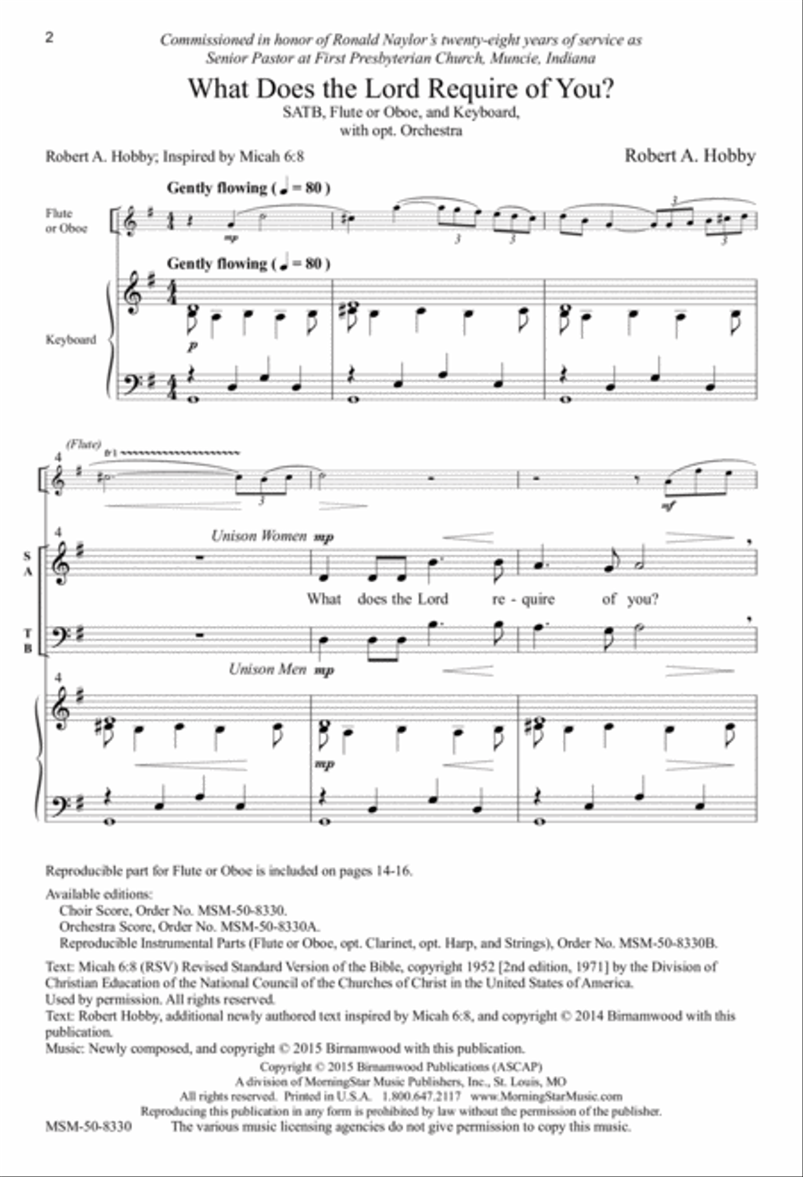What Does the Lord Require of You? 4-Part scores gallery preview page 2