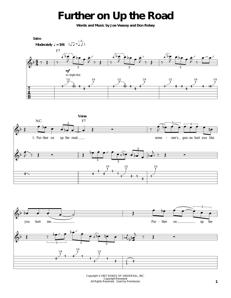 Further On Up The Road Acoustic Guitar scores gallery preview page 1
