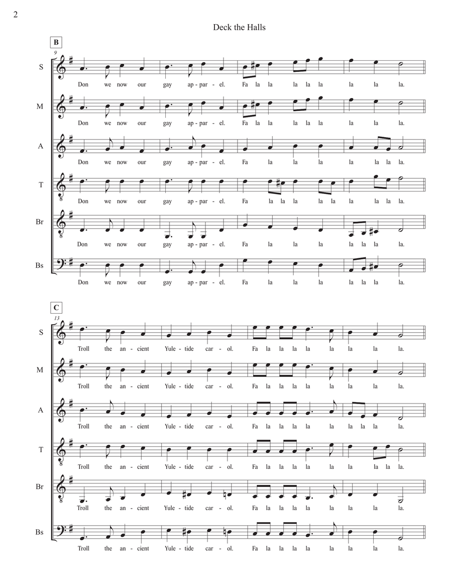 Deck The Hall Divisi scores gallery preview page 2