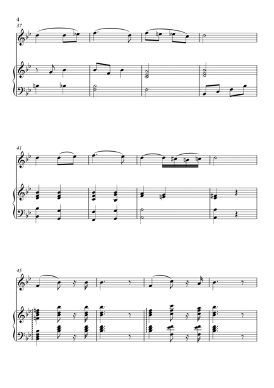 Wedding March - Bridal March from Lohengrin (Opera Richard Wagner) for violin and piano. Violin Solo scores gallery preview page 4