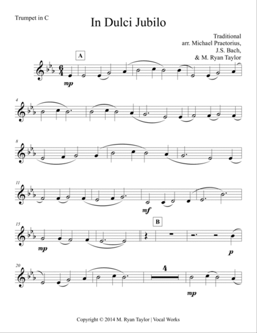 In Dulci Jubilo : Brass Octet (3,2,2,1) Brass Ensemble scores gallery preview page 5
